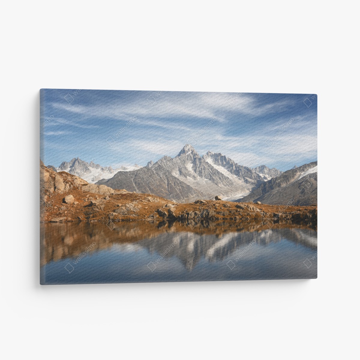 Canvas print tranquil alpine peaks reflected in lake