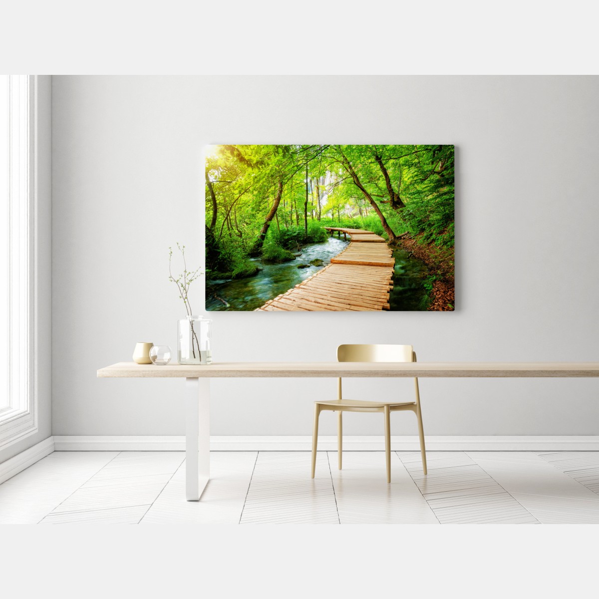 Obraz na płótnie drewniany pomost w Plitwickich Jeziorach – Wallissimo® Obraz na płótnie drewniany pomost w Plitwickich Jeziorach – Wallissimo®