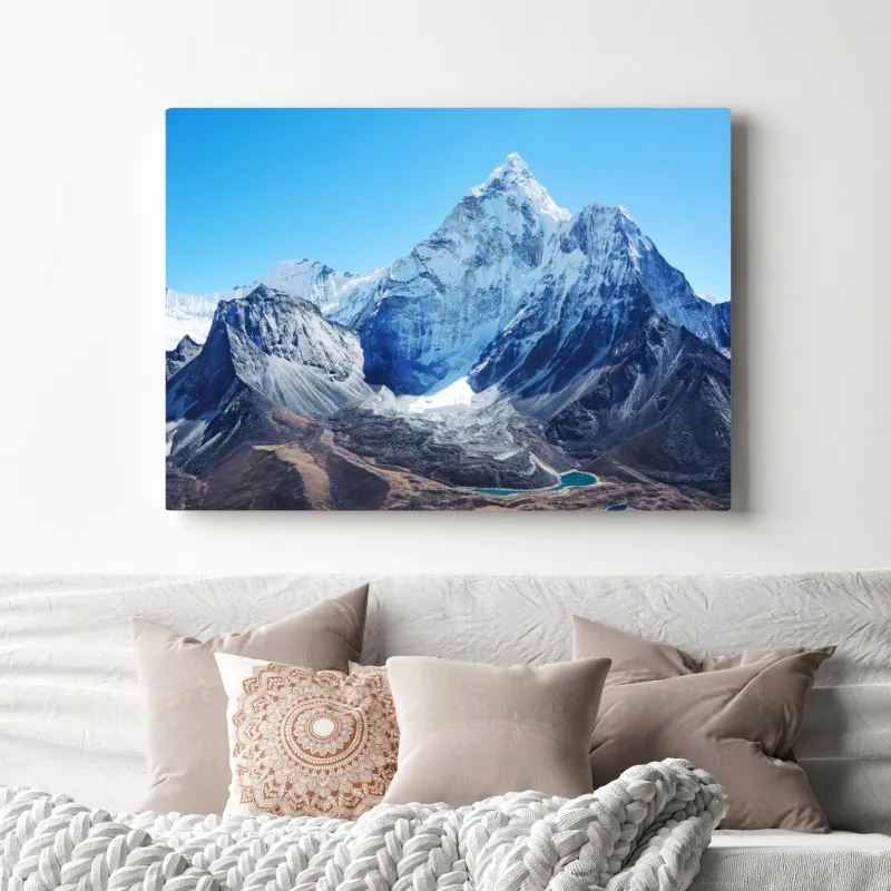 Obraz na płótnie majestatyczny ośnieżony szczyt górski – Wallissimo® Obraz na płótnie majestatyczny ośnieżony szczyt górski – Wallissimo®