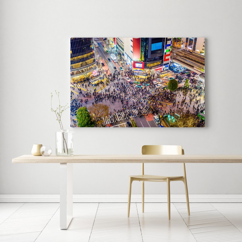 Obraz na płótnie Shibuya nocne skrzyżowanie – Wallissimo® Obraz na płótnie Shibuya nocne skrzyżowanie – Wallissimo®
