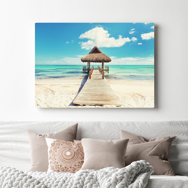 Obraz na płótnie tropikalny pomost w Punta Cana – Wallissimo® Obraz na płótnie tropikalny pomost w Punta Cana – Wallissimo®