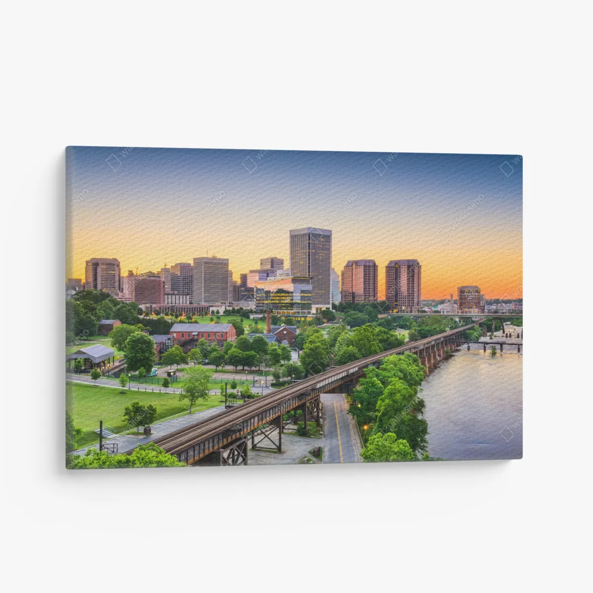 Obraz na płótnie panorama Richmond o zachodzie słońca – Wallissimo® Obraz na płótnie panorama Richmond o zachodzie słońca – Wallissimo®