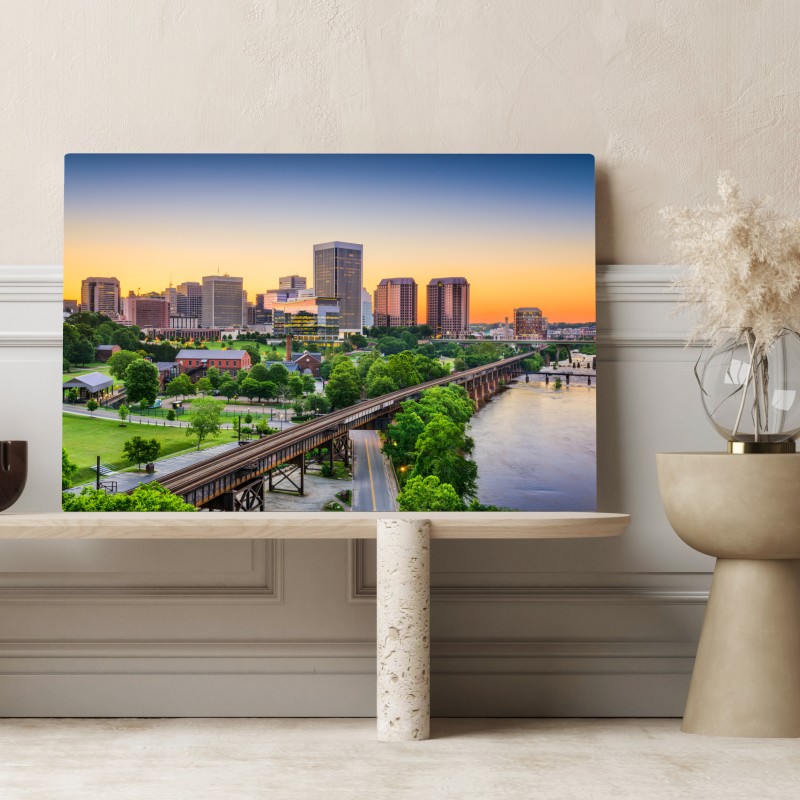 Obraz na płótnie panorama Richmond o zachodzie słońca – Wallissimo® Obraz na płótnie panorama Richmond o zachodzie słońca – Wallissimo®