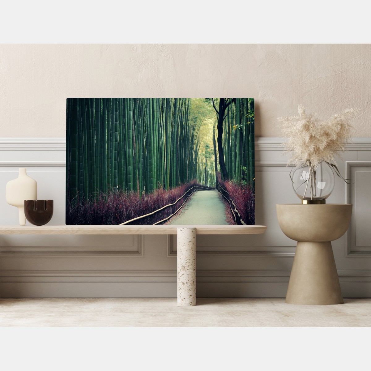 Obraz na płótnie spokojna alejka bambusowa w Arashiyama – Wallissimo® Obraz na płótnie spokojna alejka bambusowa w Arashiyama – Wallissimo®