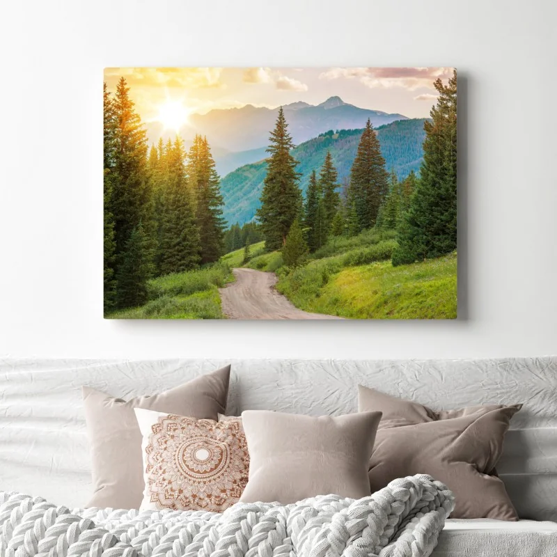 Obraz na płótnie Colorado górska ścieżka o wschodzie słońca