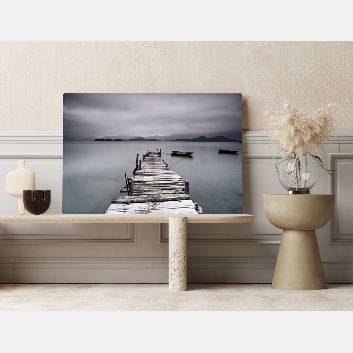 Obraz na płótnie ciche drewniane molo nad spokojnym morzem – Wallissimo® Obraz na płótnie ciche drewniane molo nad spokojnym morzem – Wallissimo®