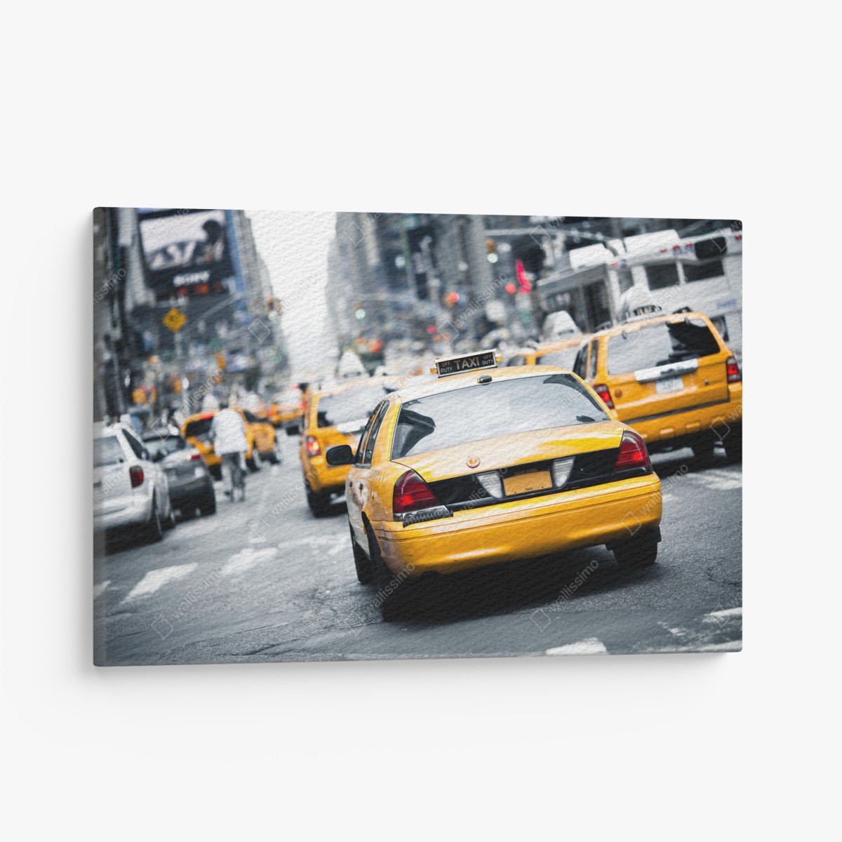 Canvas print yellow taxis on a busy New York street