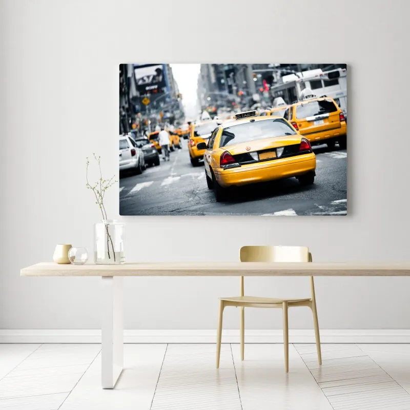 Obraz na płótnie żółte taksówki na ruchliwej ulicy Nowego Jorku – Wallissimo® Obraz na płótnie żółte taksówki na ruchliwej ulicy Nowego Jorku – Wallissimo®