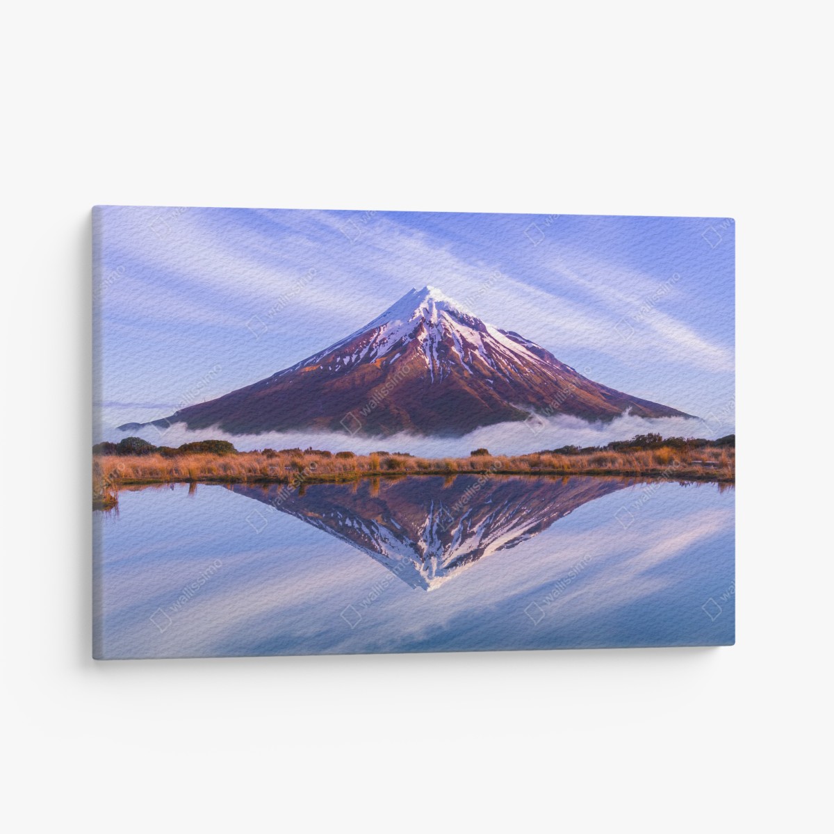 Canvas print majestic mountain reflection at sunrise