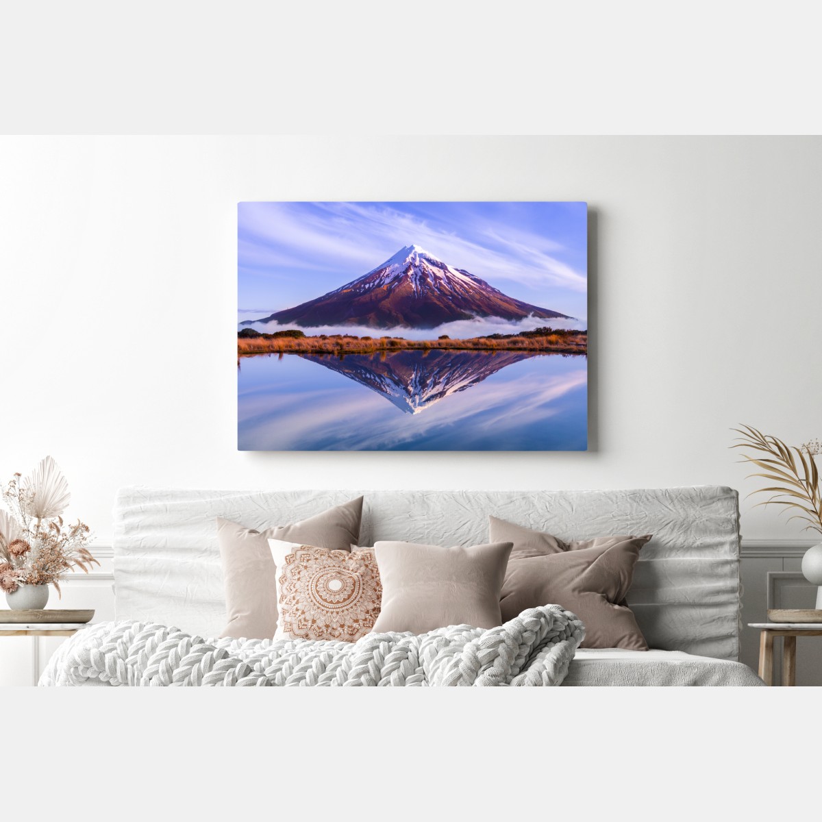 Obraz na płótnie majestatyczne odbicie góry o wschodzie słońca – Wallissimo® Obraz na płótnie majestatyczne odbicie góry o wschodzie słońca – Wallissimo®