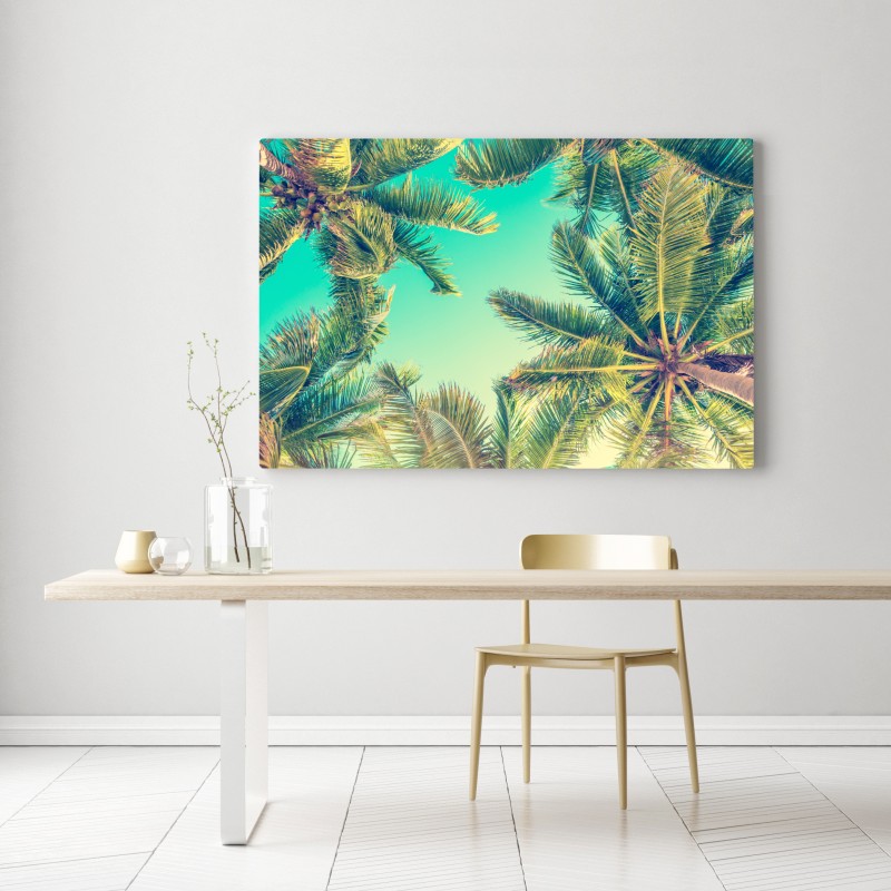 Obraz na płótnie vintage turkusowy baldachim palm – Wallissimo® Obraz na płótnie vintage turkusowy baldachim palm – Wallissimo®