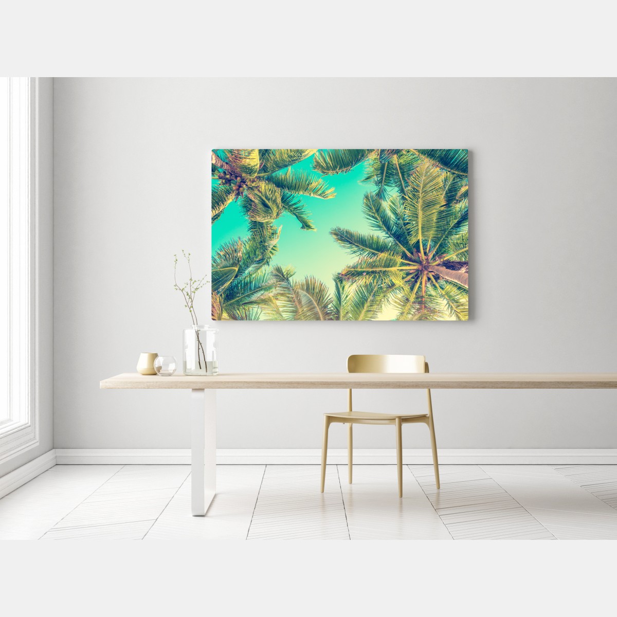 Obraz na płótnie vintage turkusowy baldachim palm – Wallissimo® Obraz na płótnie vintage turkusowy baldachim palm – Wallissimo®