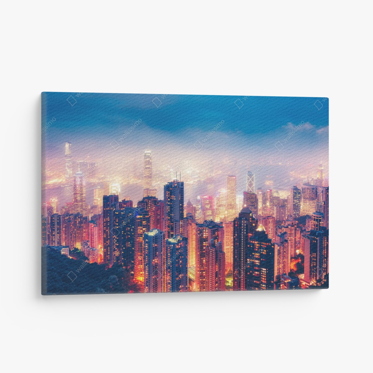 Canvas print Hong Kong night skyline from Victoria Peak