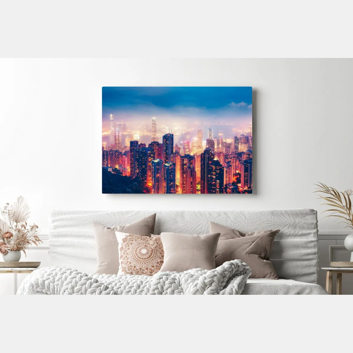 Obraz na płótnie Hongkong nocna panorama z Victoria Peak – Wallissimo® Obraz na płótnie Hongkong nocna panorama z Victoria Peak – Wallissimo®