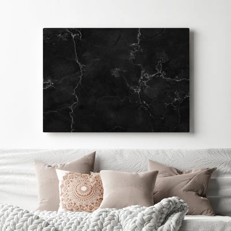 Obraz na płótnie czarna faktura marmuru – Wallissimo® Obraz na płótnie czarna faktura marmuru – Wallissimo®