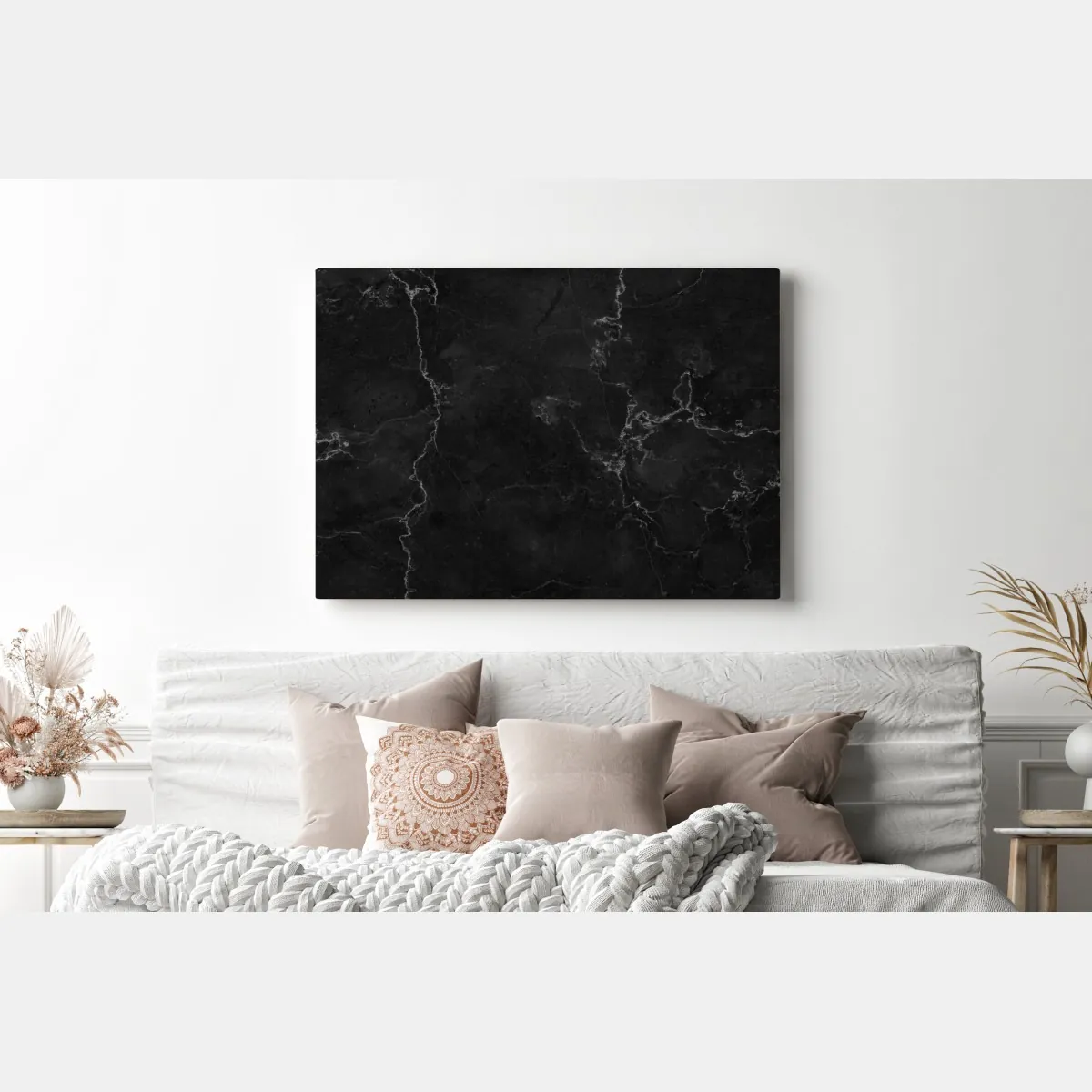 Obraz na płótnie czarna faktura marmuru – Wallissimo® Obraz na płótnie czarna faktura marmuru – Wallissimo®