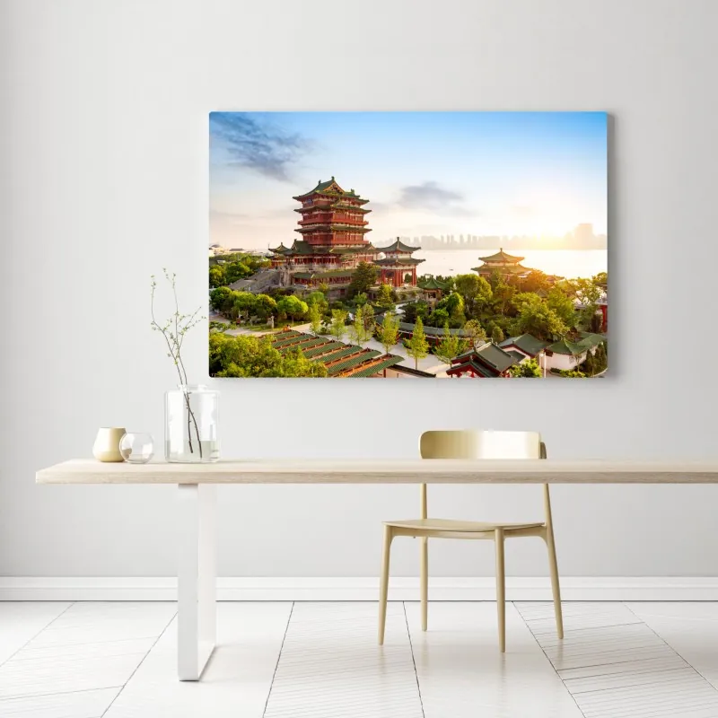 Obraz na płótnie Pawilon Tengwang o wschodzie słońca – Wallissimo® Obraz na płótnie Pawilon Tengwang o wschodzie słońca – Wallissimo®