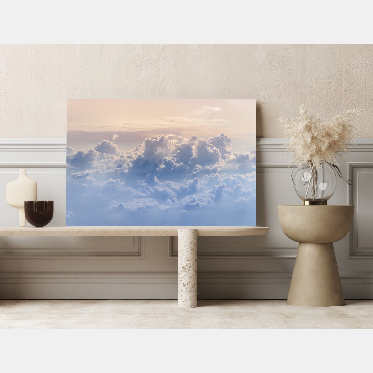 Obraz na płótnie delikatne chmury nad błękitnym niebem – Wallissimo® Obraz na płótnie delikatne chmury nad błękitnym niebem – Wallissimo®