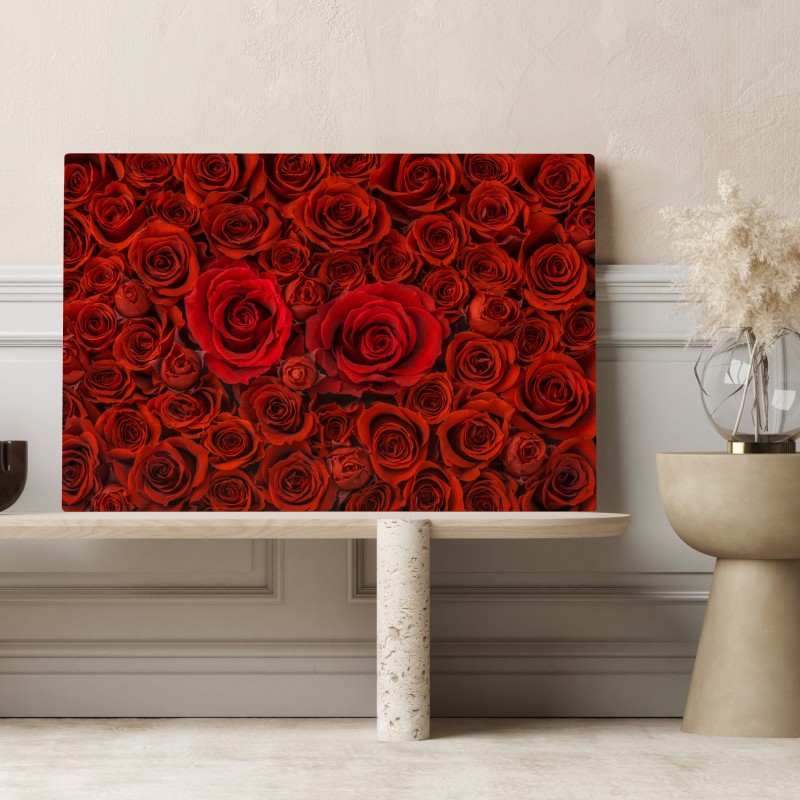 Obraz na płótnie bukiet czerwonych róż w zbliżeniu – Wallissimo® Obraz na płótnie bukiet czerwonych róż w zbliżeniu – Wallissimo®
