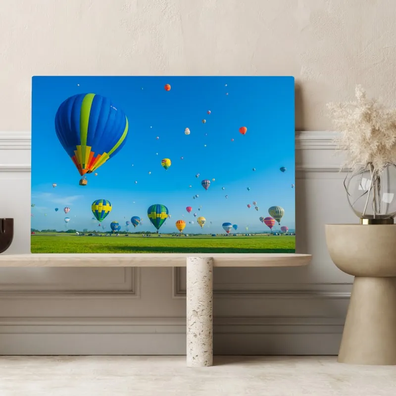Obraz na płótnie kolorowe balony nad Chambley – Wallissimo® Obraz na płótnie kolorowe balony nad Chambley – Wallissimo®