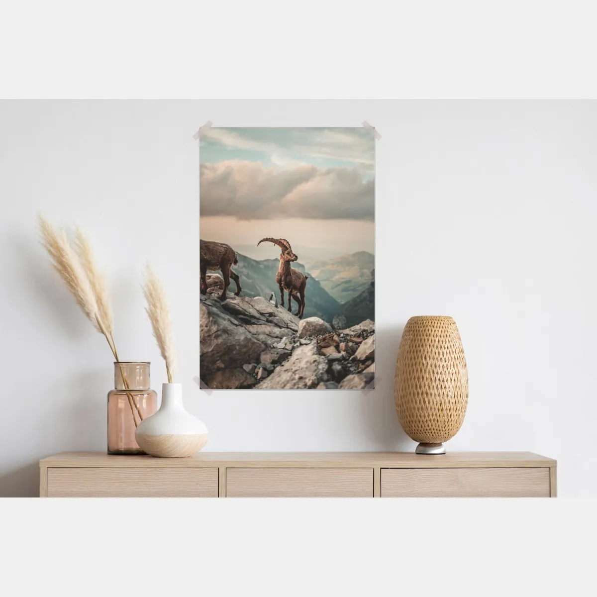 Plakat kozica alpejska na skalistym grzbiecie – Wallissimo® Plakat kozica alpejska na skalistym grzbiecie – Wallissimo®