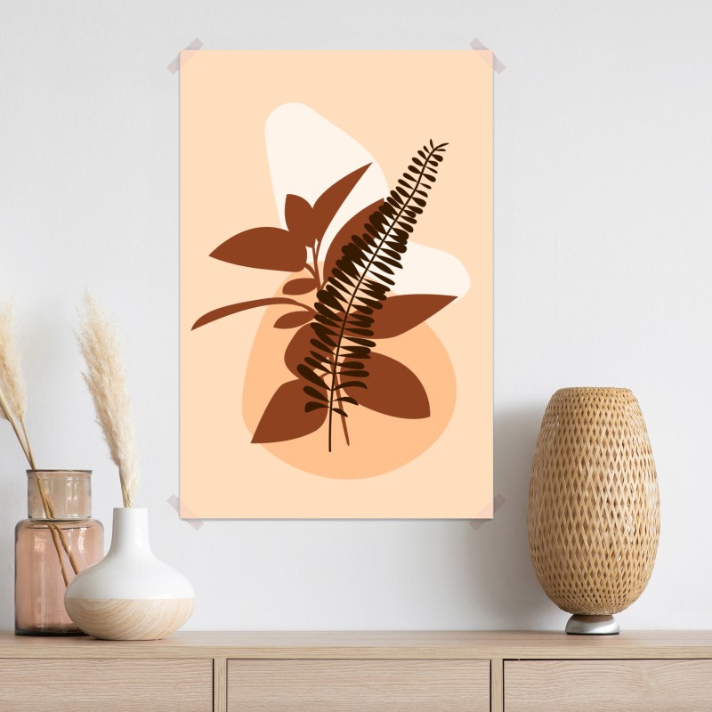 Plakat ziemiste abstrakcyjne liście – Wallissimo® Plakat ziemiste abstrakcyjne liście – Wallissimo®