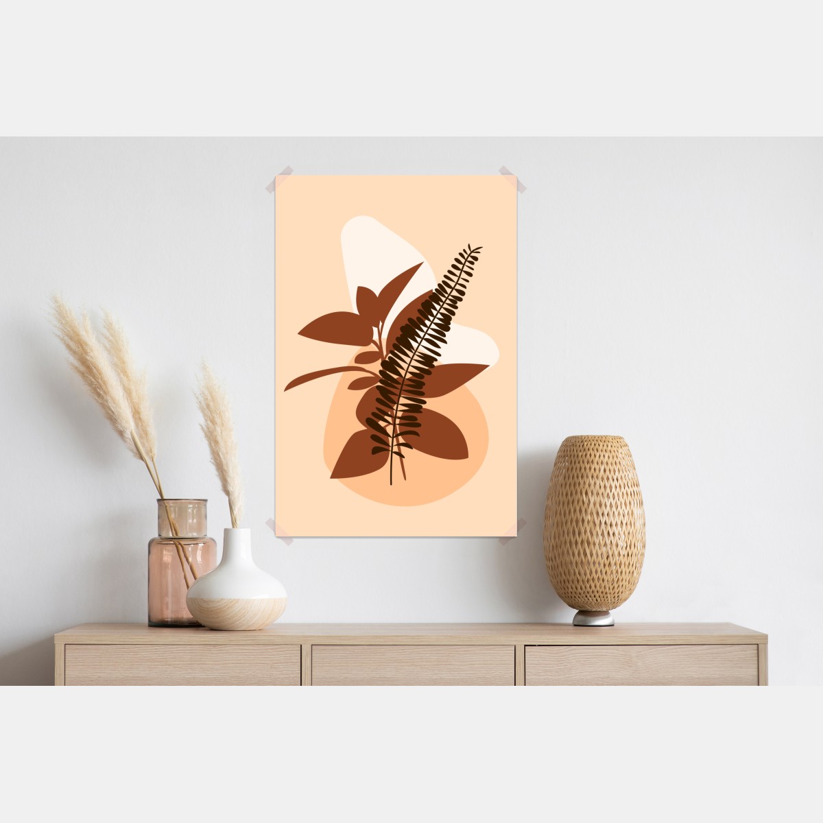 Plakat ziemiste abstrakcyjne liście – Wallissimo® Plakat ziemiste abstrakcyjne liście – Wallissimo®