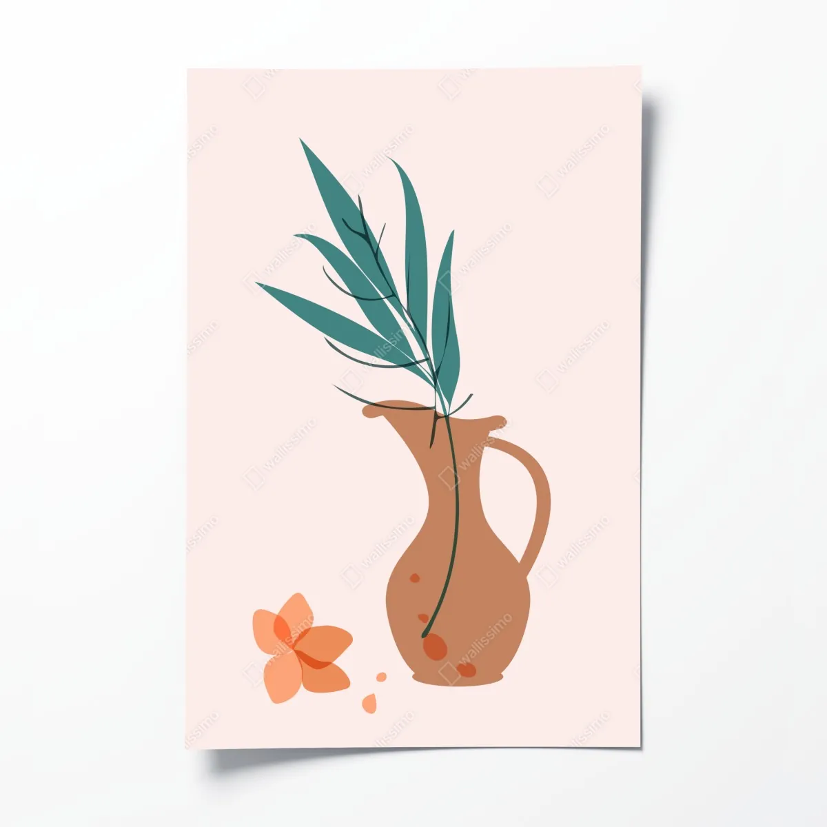 Plakat pastelowa botaniczna waza z liśćmi – Wallissimo® Plakat pastelowa botaniczna waza z liśćmi – Wallissimo®