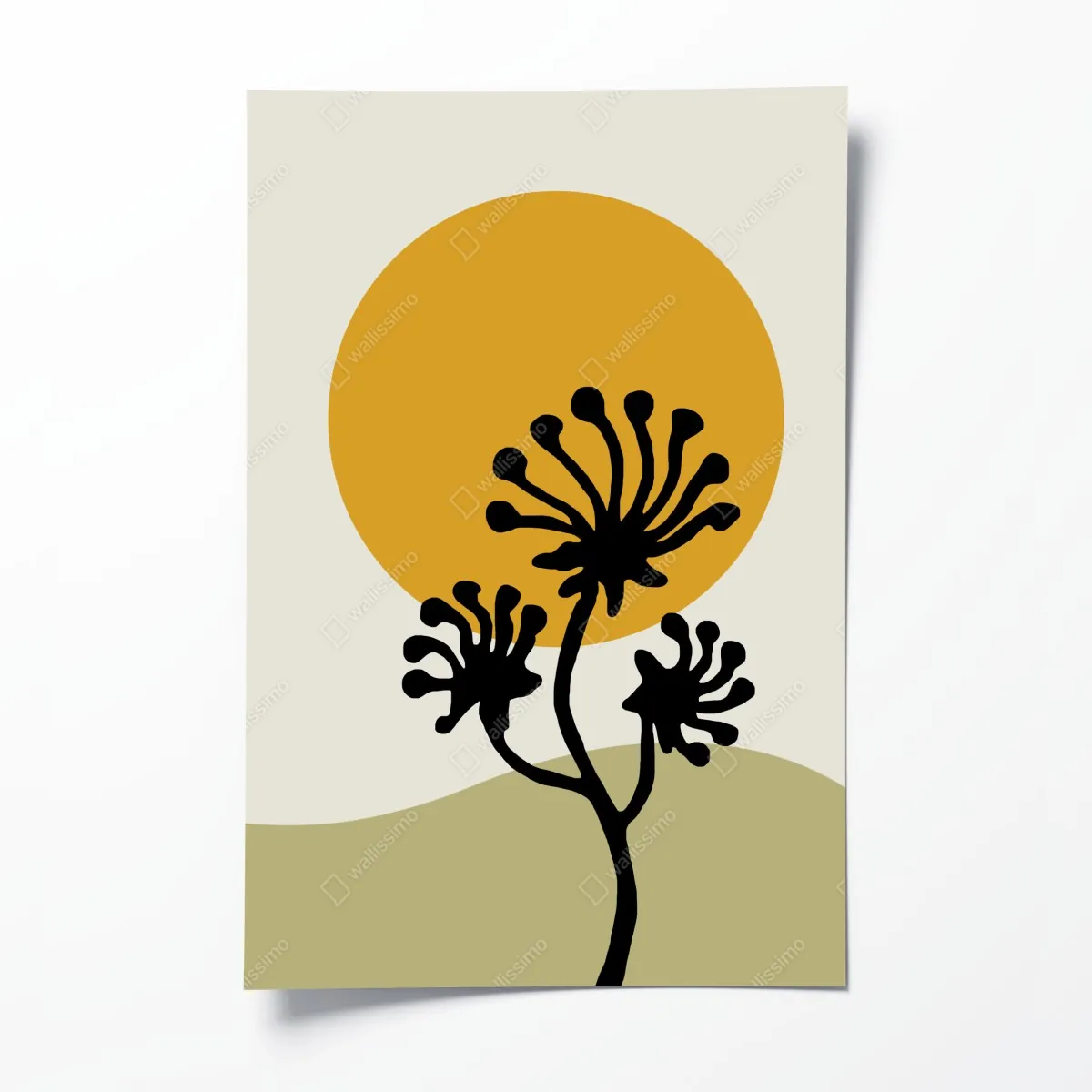 Plakat minimalistyczna botaniczna sylwetka ze słońcem – Wallissimo® Plakat minimalistyczna botaniczna sylwetka ze słońcem – Wallissimo®