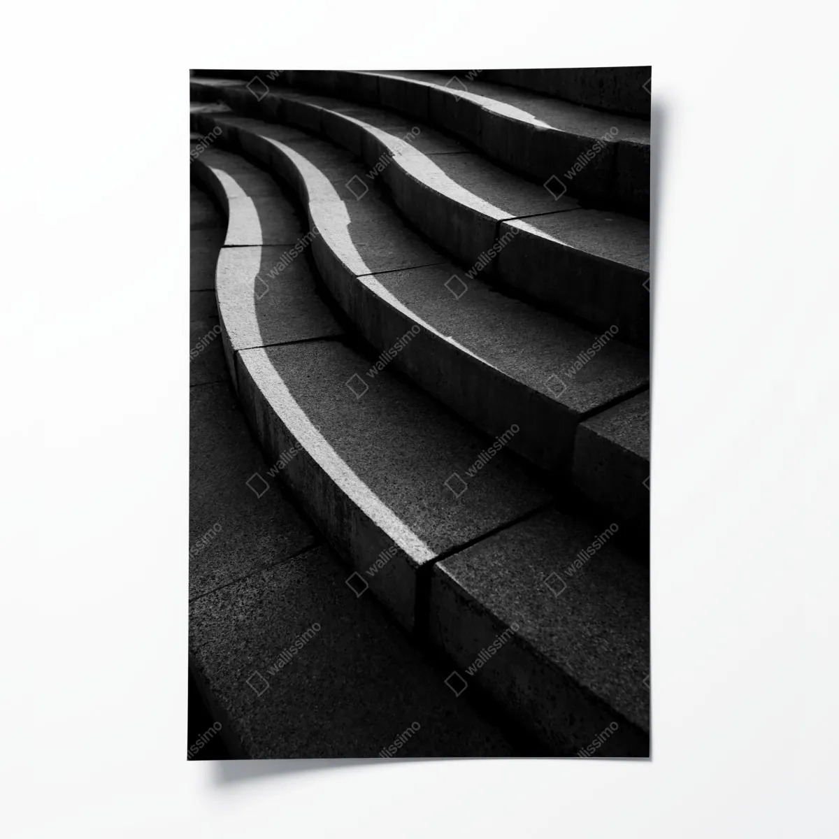 Plakat zakrzywione betonowe schody w cieniu – Wallissimo® Plakat zakrzywione betonowe schody w cieniu – Wallissimo®