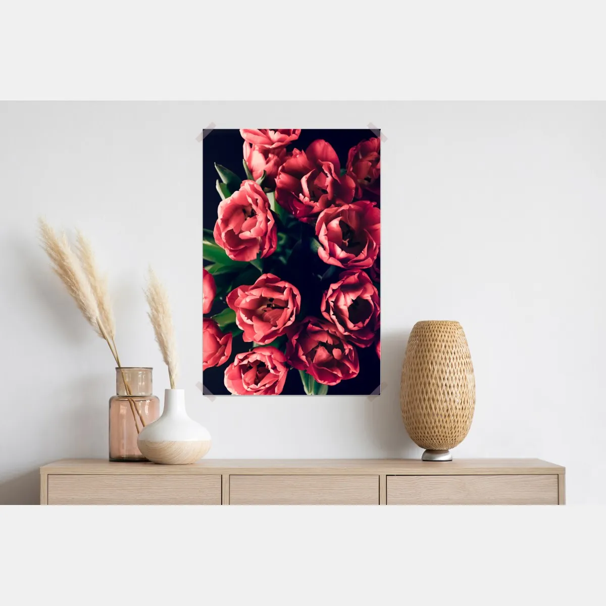 Plakat nastrojowy różowy bukiet tulipanów – Wallissimo® Plakat nastrojowy różowy bukiet tulipanów – Wallissimo®