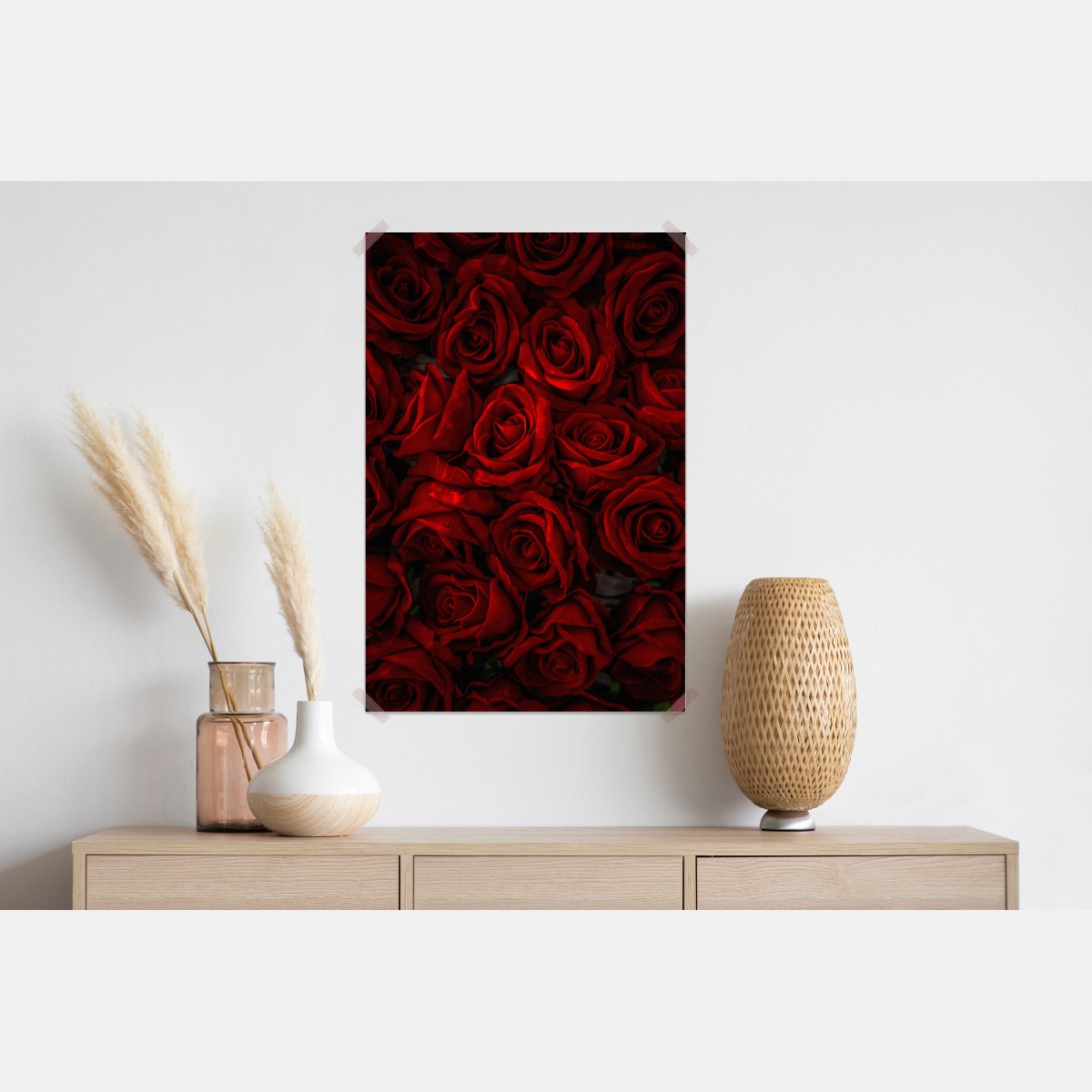 Plakat intensywne czerwone róże z bliska – Wallissimo® Plakat intensywne czerwone róże z bliska – Wallissimo®