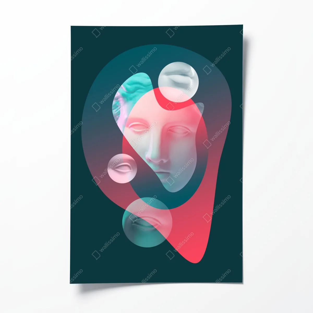 Plakat surrealistyczna klasyczna twarz w duotonie – Wallissimo® Plakat surrealistyczna klasyczna twarz w duotonie – Wallissimo®