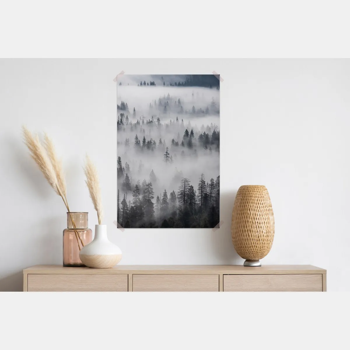 Plakat mglisty las sosnowy – Wallissimo® Plakat mglisty las sosnowy – Wallissimo®