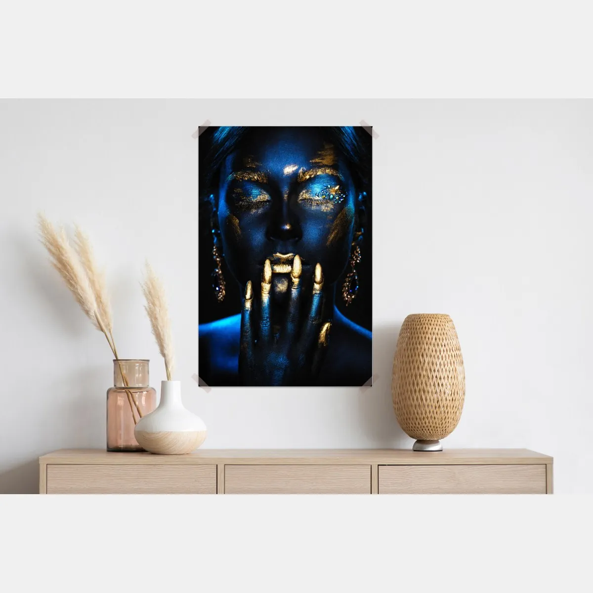 Plakat mistyczny portret w złocie i błękicie – Wallissimo® Plakat mistyczny portret w złocie i błękicie – Wallissimo®
