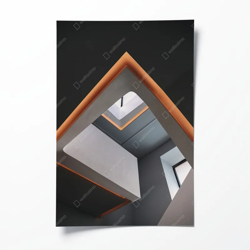 Plakat minimalistyczne geometryczne wnętrze z świetlikiem
