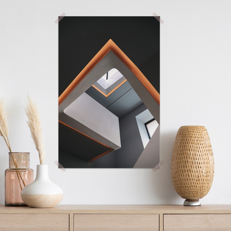 Plakat minimalistyczne geometryczne wnętrze z świetlikiem – Wallissimo® Plakat minimalistyczne geometryczne wnętrze z świetlikiem – Wallissimo®