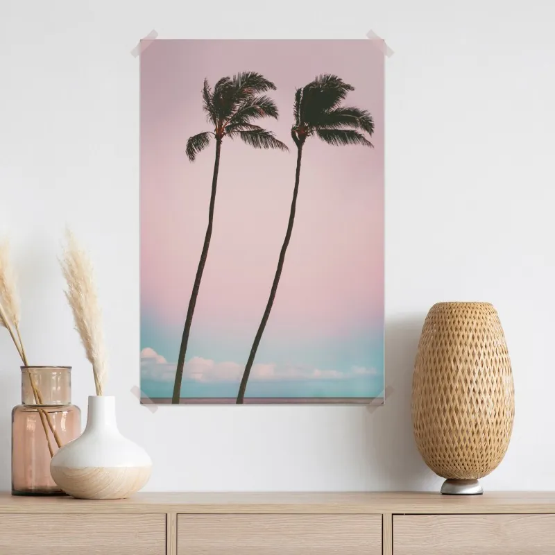 Plakat pastelowe palmy o zmierzchu – Wallissimo® Plakat pastelowe palmy o zmierzchu – Wallissimo®