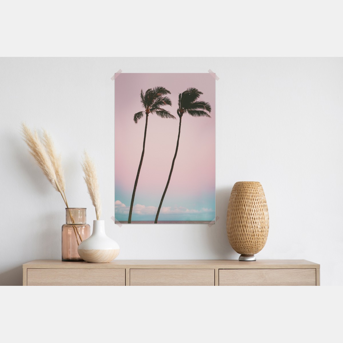 Plakat pastelowe palmy o zmierzchu – Wallissimo® Plakat pastelowe palmy o zmierzchu – Wallissimo®