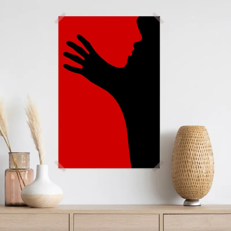 Plakat odważna czerwono-czarna sylwetka