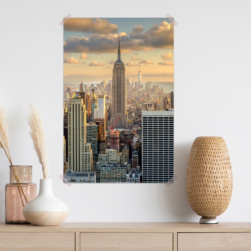 Plakat panorama Nowego Jorku o zachodzie słońca – Wallissimo® Plakat panorama Nowego Jorku o zachodzie słońca – Wallissimo®