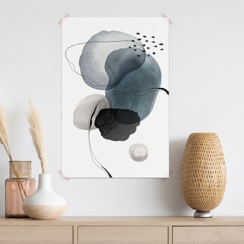 Plakat spokojne niebieskie akwarelowe kule – Wallissimo® Plakat spokojne niebieskie akwarelowe kule – Wallissimo®