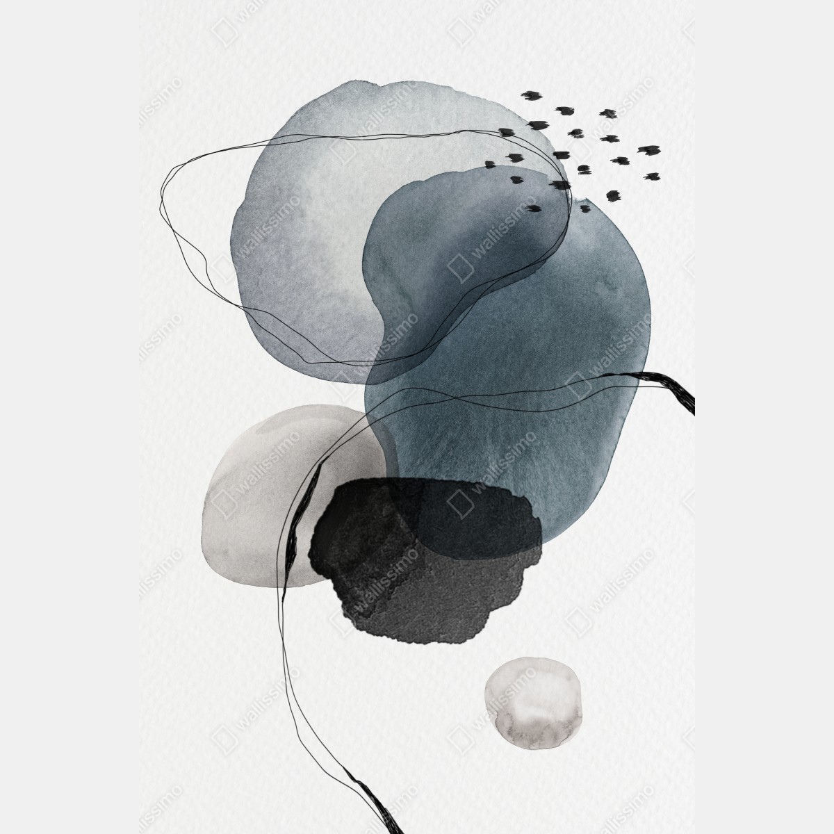 Plakat spokojne niebieskie akwarelowe kule – Wallissimo® Plakat spokojne niebieskie akwarelowe kule – Wallissimo®