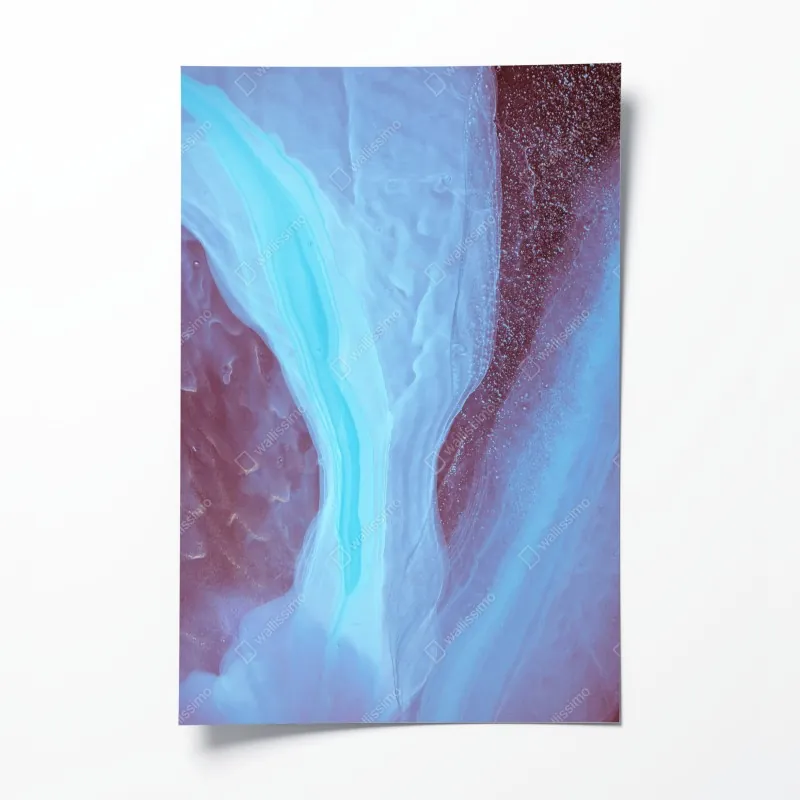 Plakat eteryczna turkusowo-różowa marmurowa abstrakcja