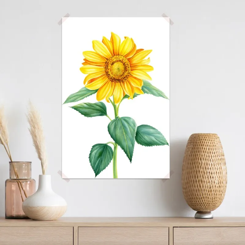Plakat jasny słonecznik w akwareli – Wallissimo® Plakat jasny słonecznik w akwareli – Wallissimo®