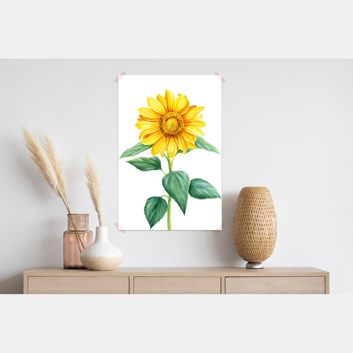 Plakat jasny słonecznik w akwareli – Wallissimo® Plakat jasny słonecznik w akwareli – Wallissimo®