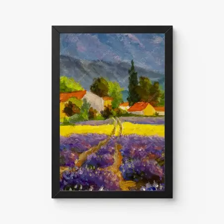 Plakat lawendowe pola o zachodzie słońca – Wallissimo®