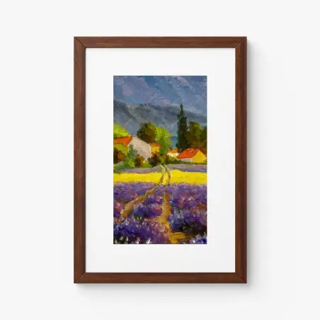Plakat lawendowe pola o zachodzie słońca – Wallissimo®