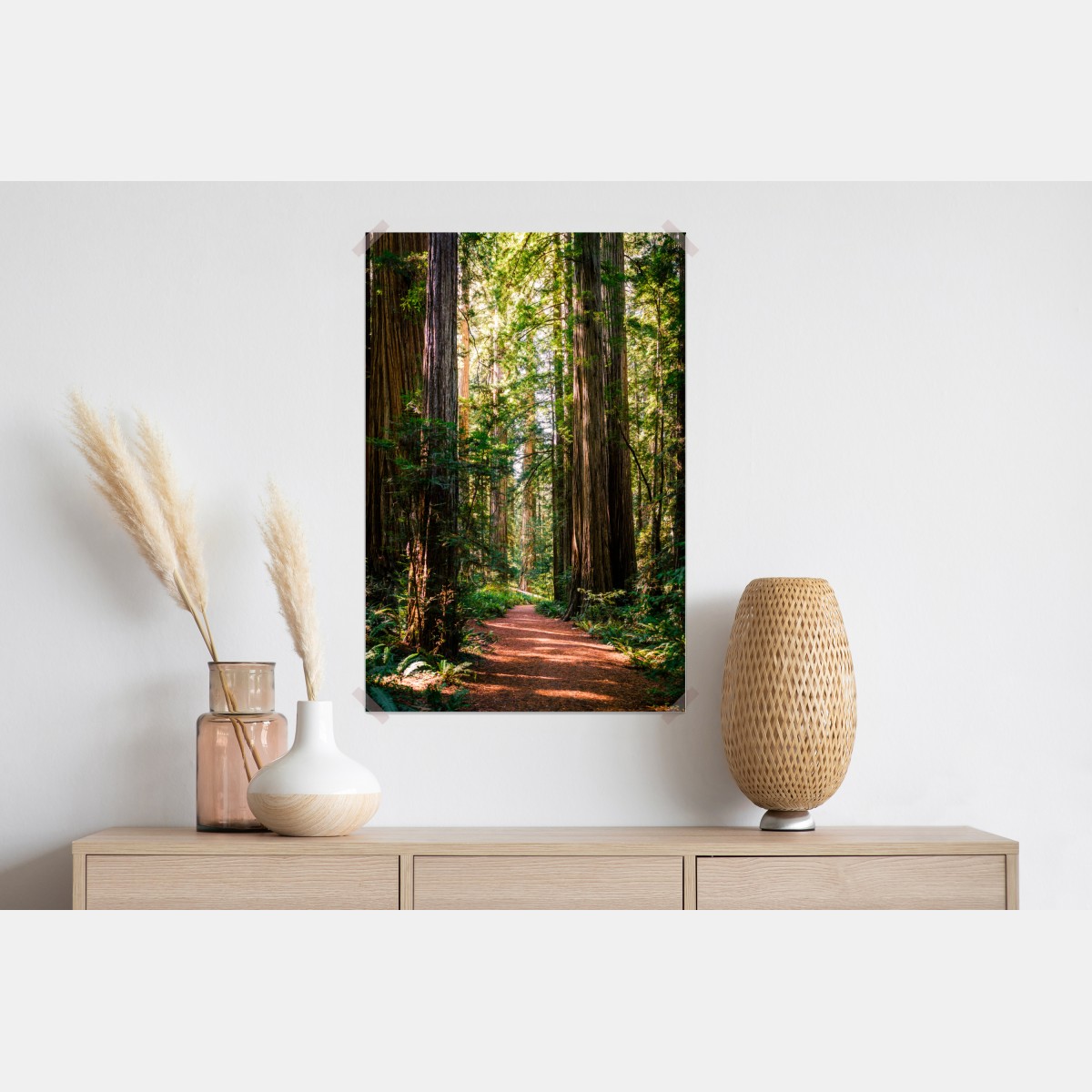 Plakat majestatyczna ścieżka w lesie sekwoi – Wallissimo® Plakat majestatyczna ścieżka w lesie sekwoi – Wallissimo®