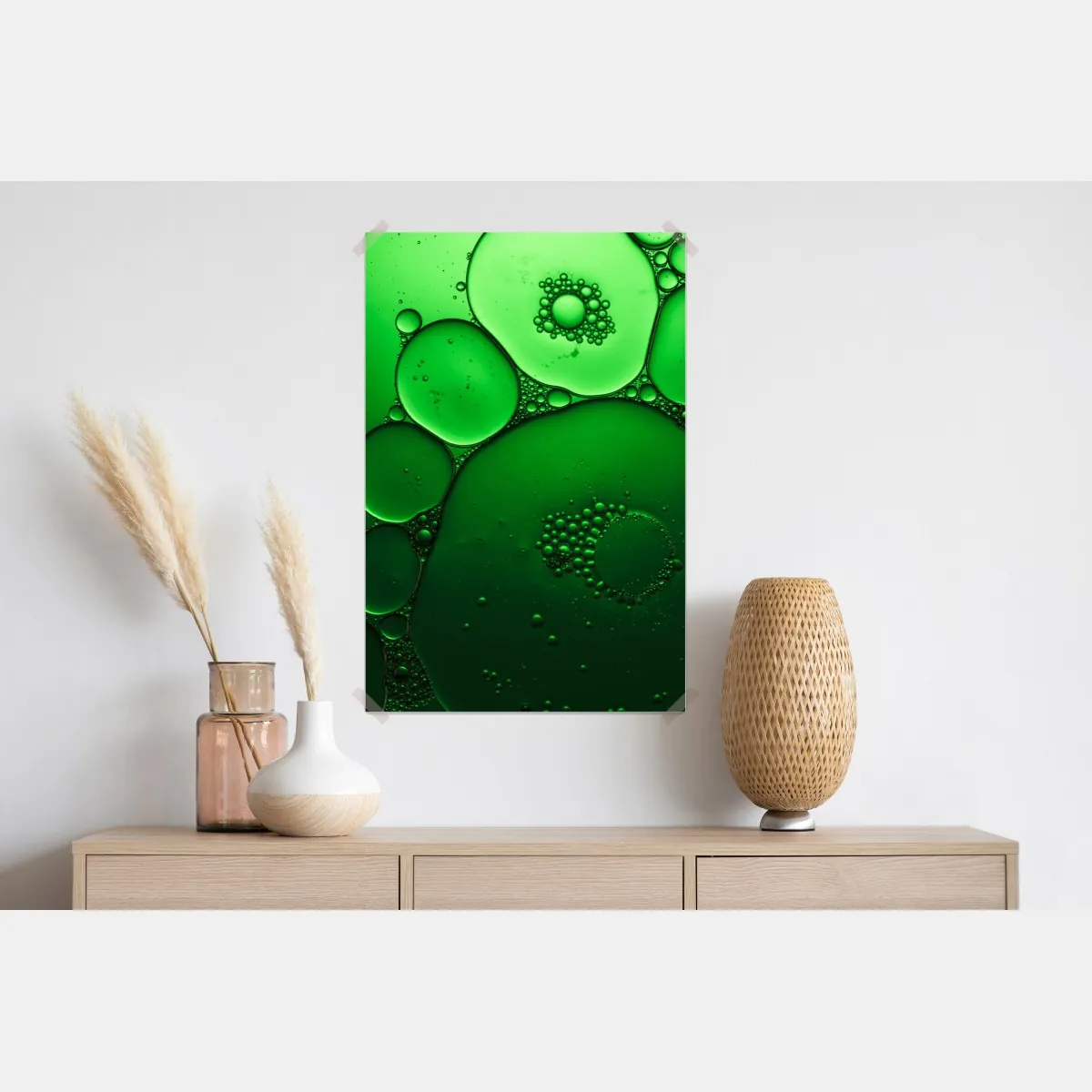 Plakat zielone bańki abstrakcyjna kompozycja – Wallissimo® Plakat zielone bańki abstrakcyjna kompozycja – Wallissimo®